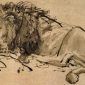 Rembrandt-A-Lion-Lying-Down-207063_detail